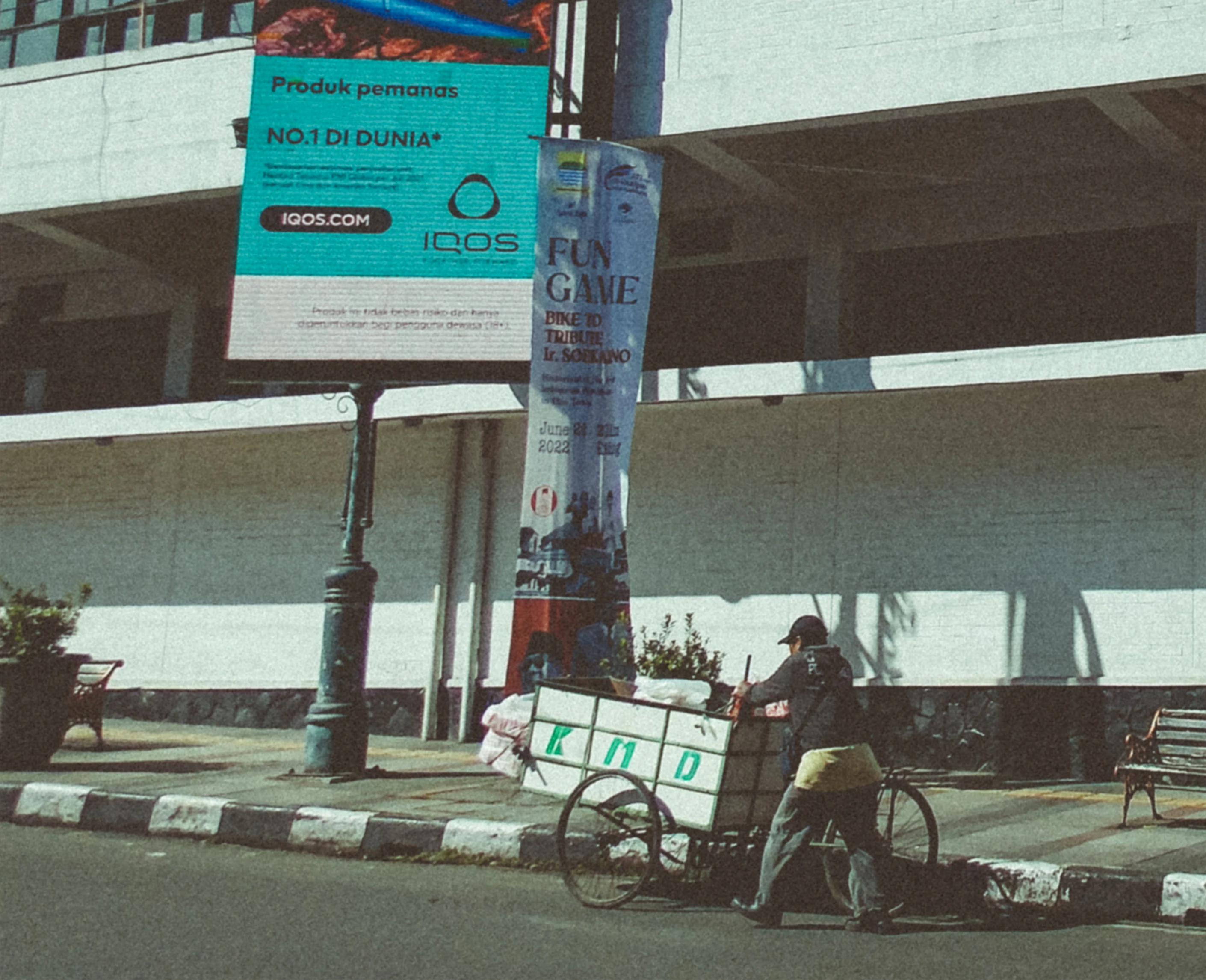 a person riding a bicycle