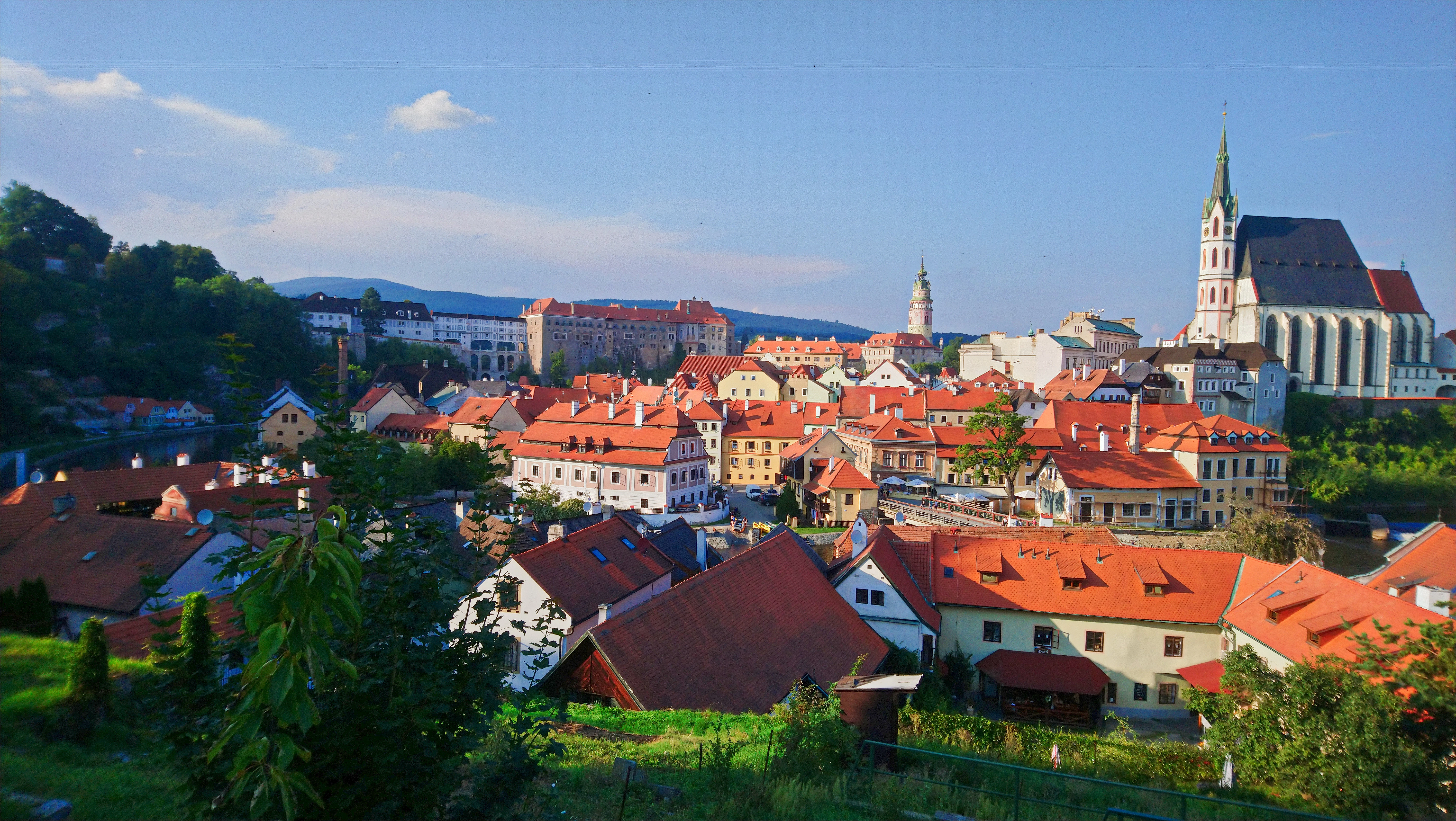 A view of a city from a hill