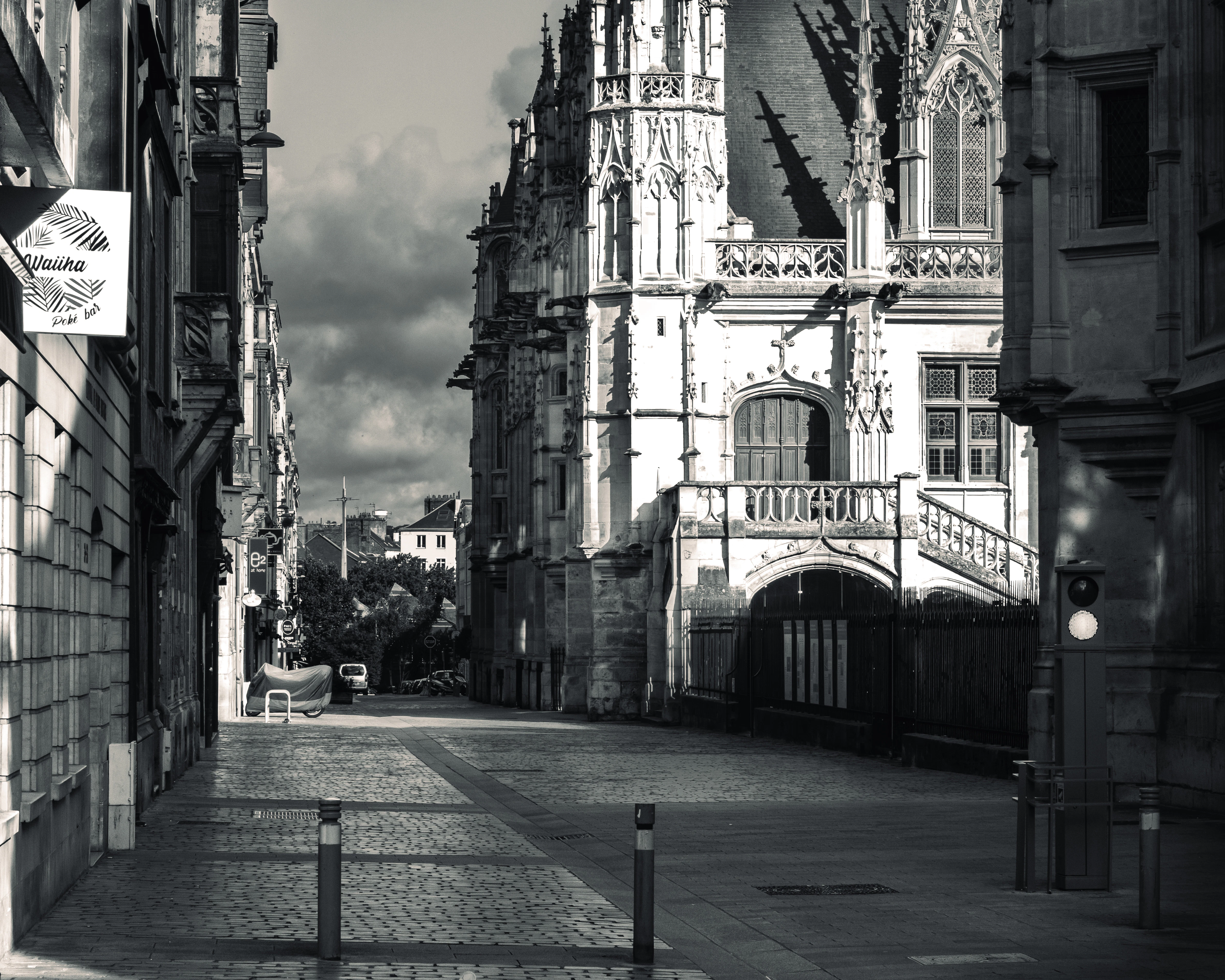a street with buildings on either side
